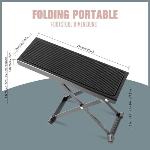 EASTROCK Guitar Foot Stool Height Adjustable Folding Guitar Foot Rest Made of Solid Iron Guitar Foot Stand for Classical Guitar - Image 2