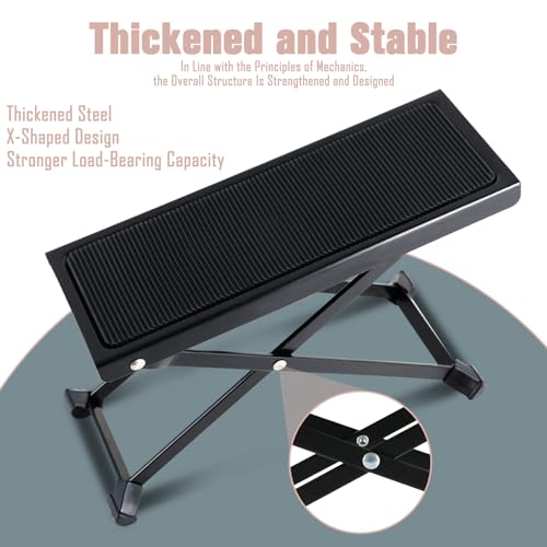 EASTROCK Guitar Foot Stool Height Adjustable Folding Guitar Foot Rest Made of Solid Iron Guitar Foot Stand for Classical Guitar - Image 4