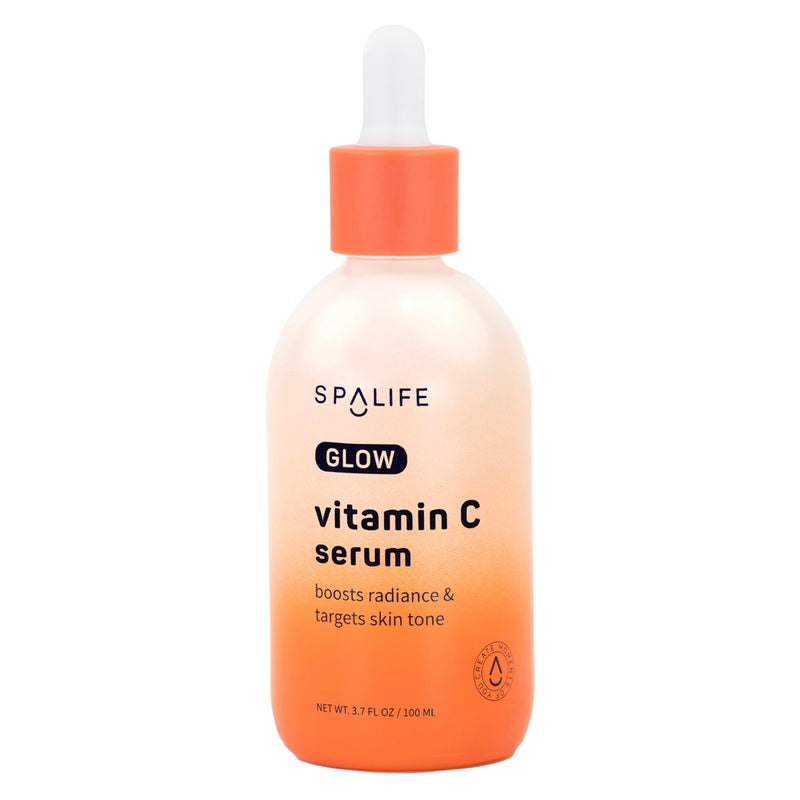 SpaLife Spa Life Face Serum GLOW Vitamin C  Radiating Daily Serum 100 ml 37 oz  Targets Dark Spots Fine Lines Uneven Tone  Signs of Aging Firming Plumping  Radiance Boosting 