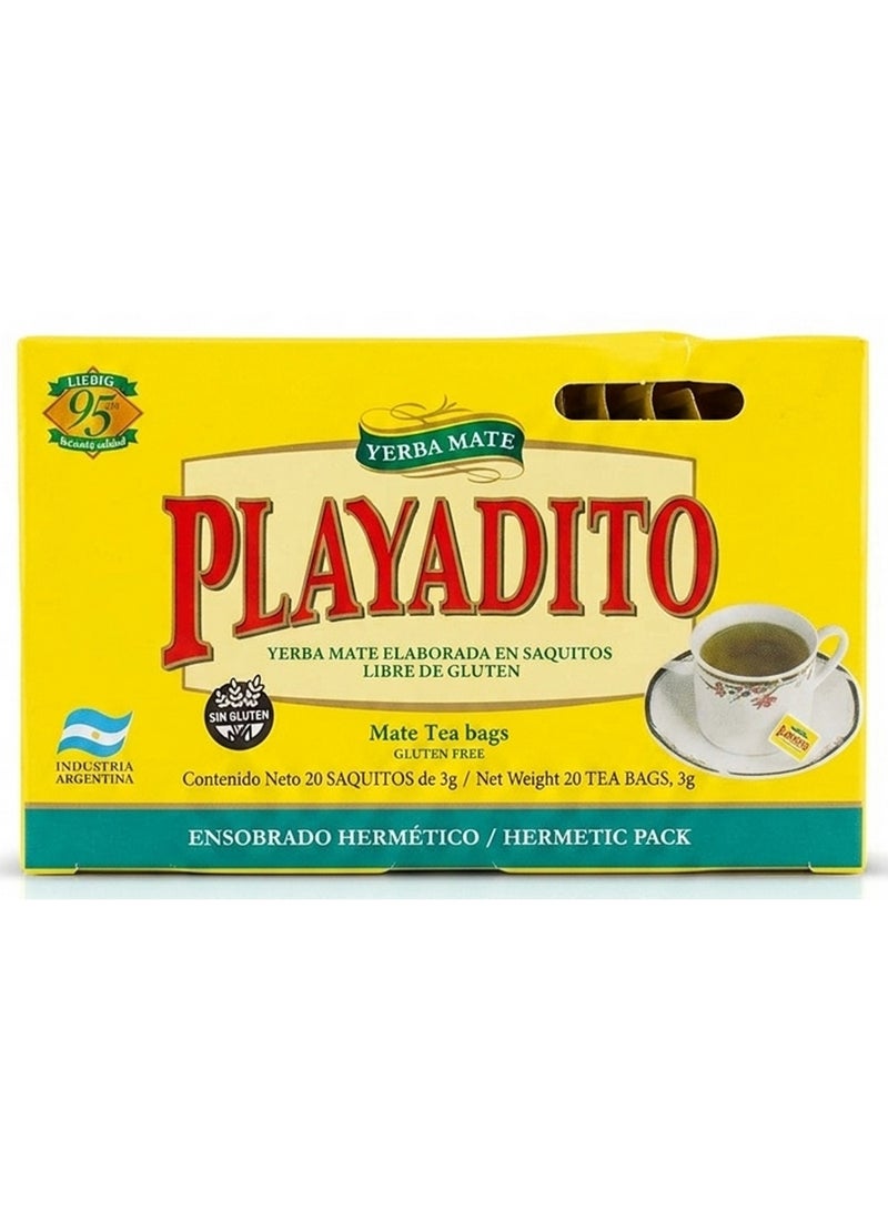 Yerba Mate Playadito Tea Bags 20X3G - Image 1