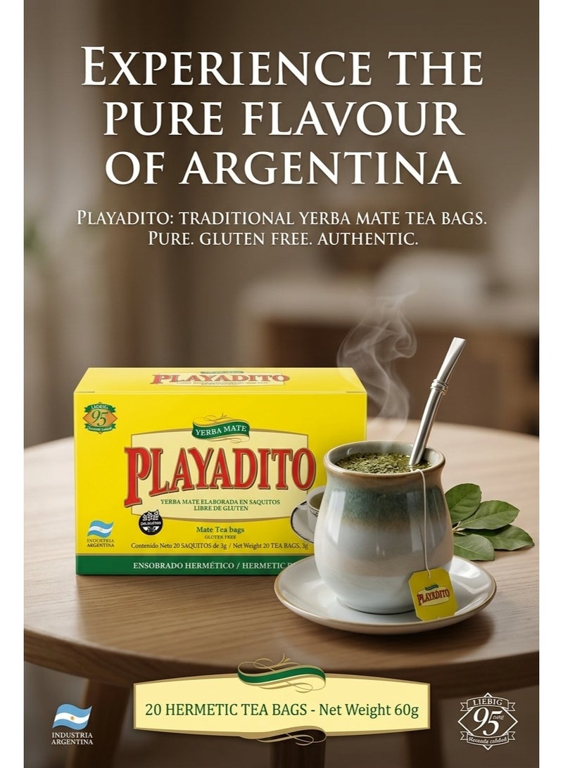 Yerba Mate Playadito Tea Bags 20X3G - Image 2