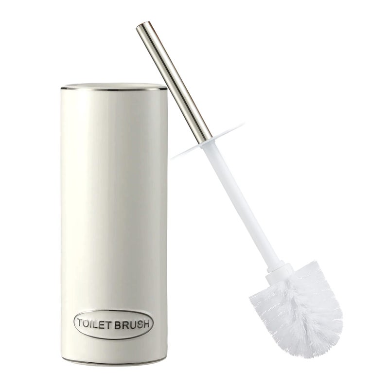 Motifeur Bathroom Accessories Ceramic Toilet Brush Set Toilet Bowl Brush and Holder White