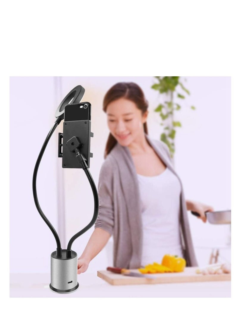 Video Fill Light, KASTWAVE 3 Light Modes Adjustable Brightness LED Ring Desktop Mobile Phone Support for Conference Webcam Chat Makeup Live Stream Selfie (White) - Image 3