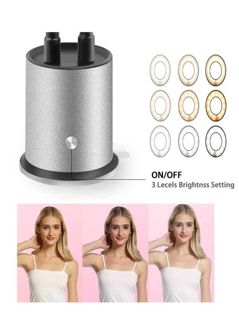 Video Fill Light, KASTWAVE 3 Light Modes Adjustable Brightness LED Ring Desktop Mobile Phone Support for Conference Webcam Chat Makeup Live Stream Selfie (White) - Image 2