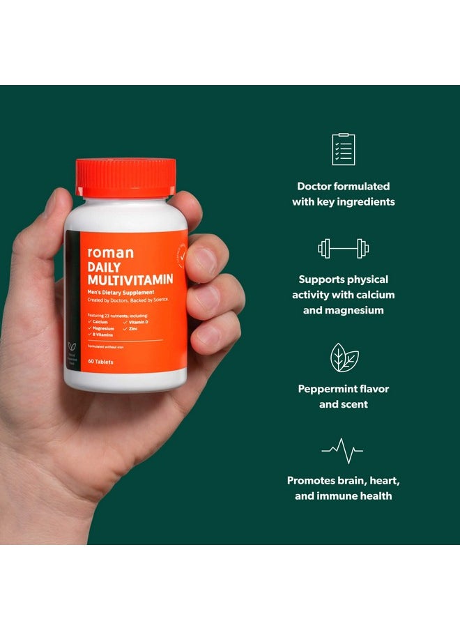 Roman - Daily Multivitamin For Men ; Supports Physical Activity Brain + Heart Health And Immune System With 23 Key Nutrients Including Calcium Magnesium And Zinc ; 30 Day Supply (60 Tablets) - Image 1