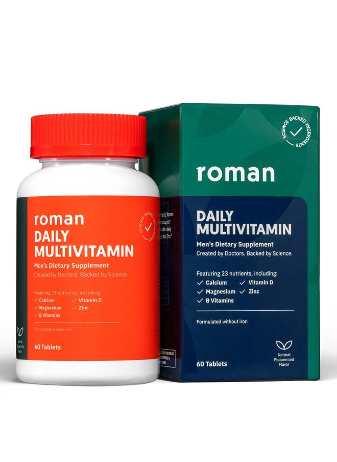 Roman - Daily Multivitamin For Men ; Supports Physical Activity Brain + Heart Health And Immune System With 23 Key Nutrients Including Calcium Magnesium And Zinc ; 30 Day Supply (60 Tablets) - Image 1