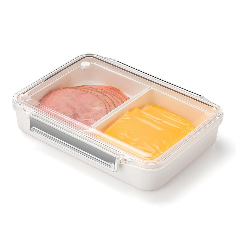 AIEVE Deli Meat Container for Fridge,Ham and Cheese Storage Box with Clear Lid & Silicone Seal, Lunch Meat Organizer for Refrigerator to Keep Food Fresh, 8.86" Length - Image 1