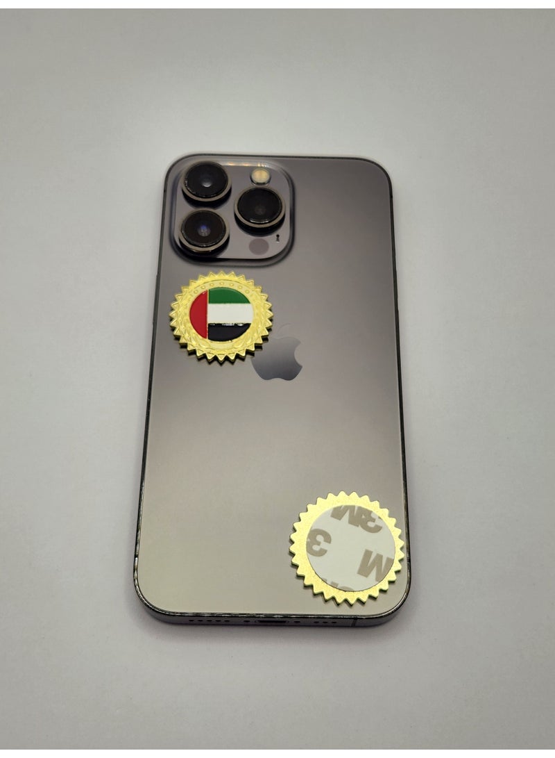 Acnor Dubai Flag Round Gold Stickers Sticker for Mobile, Laptop Accessories Fans Stickers Display for,I pad, Backpacks, and Collectors Walls, Doors, Cars, Trucks, Motorcycle - Image 5
