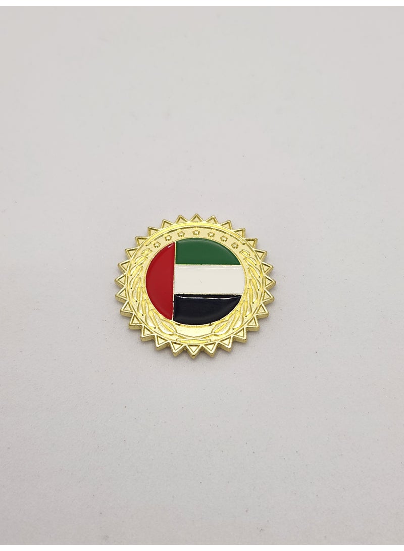 Acnor Dubai Flag Round Gold Stickers Sticker for Mobile, Laptop Accessories Fans Stickers Display for,I pad, Backpacks, and Collectors Walls, Doors, Cars, Trucks, Motorcycle - Image 1