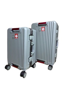SWISSCASE SWISSCASE Luggage Set Of Two Piece, Hardshell Two-Sided Handle PC Set Of 20 And 24 Inches with Double Spinner Wheels, TSA Lock, Aluminium Frame, BTL-E045-greyset  - Image 3