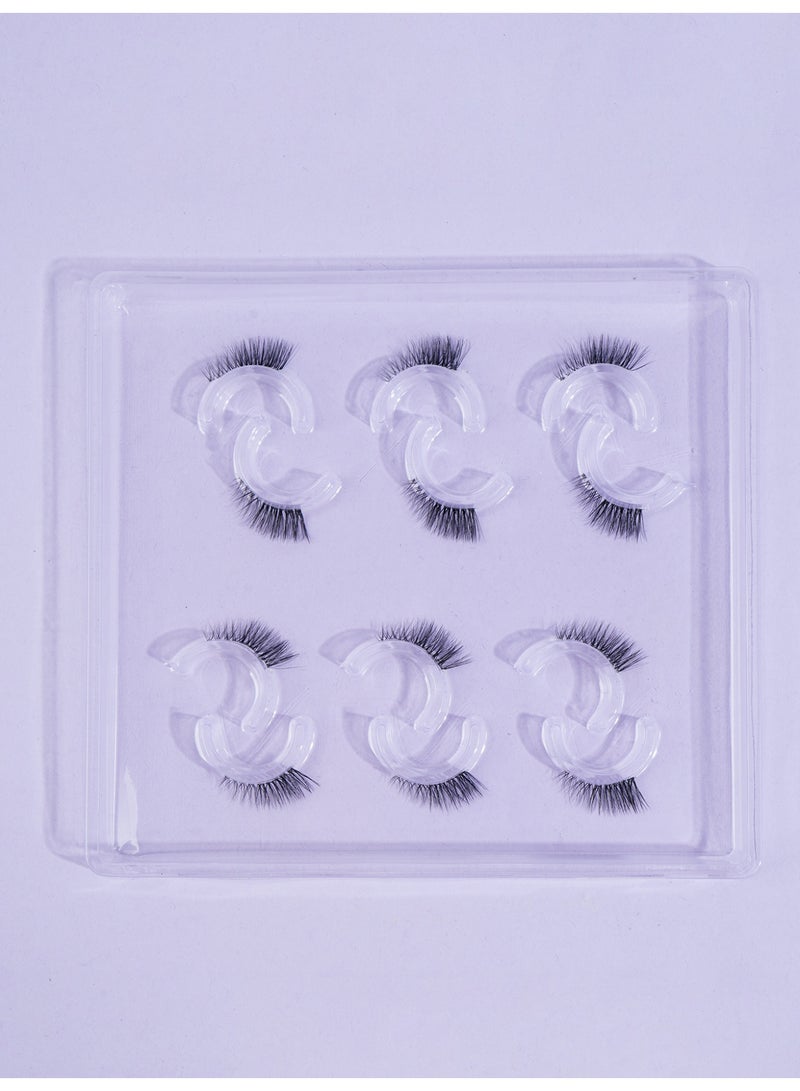 MAGEFY 3D Artificial Lashes Fluffy and Soft Lash False Eyelashes Cat Eye Wispy Faux Mink Lashes Pack Fluffy Short Natural Fake Lashes 6 Pairs - Image 1