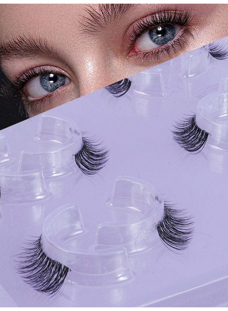 MAGEFY 3D Artificial Lashes Fluffy and Soft Lash False Eyelashes Cat Eye Wispy Faux Mink Lashes Pack Fluffy Short Natural Fake Lashes 6 Pairs - Image 3