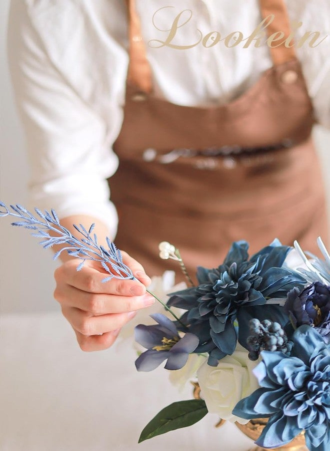 Lookein Artificial Greenery Filler Stems Box Set, 53 Pcs with 6 Kinds Fuax Greenery Stems for DIY Table Filler Decor Wedding Centerpices Bridal Bouquet Table Centerpieces, Navy Blue - Image 2