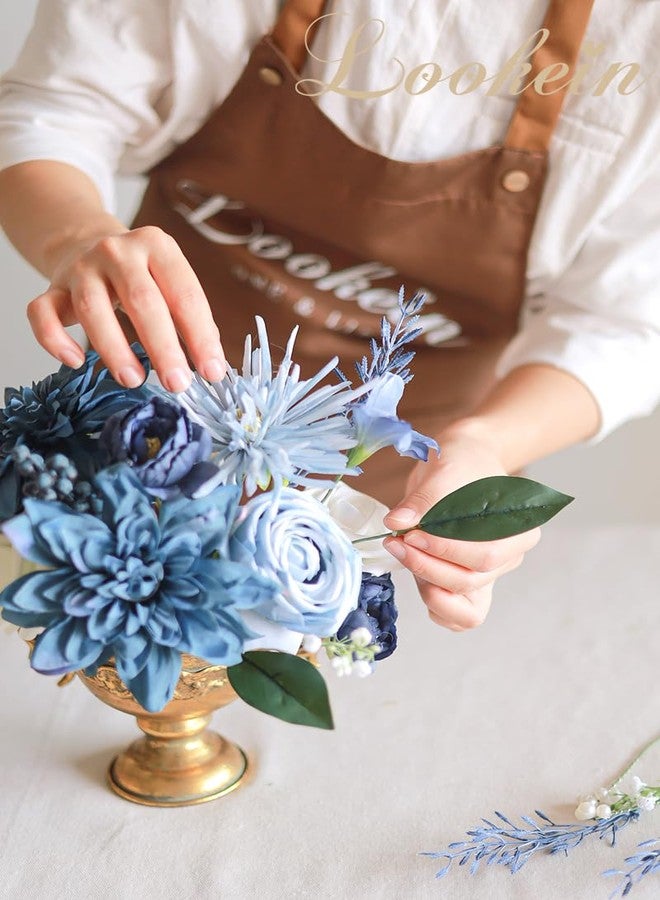 Lookein Artificial Greenery Filler Stems Box Set, 53 Pcs with 6 Kinds Fuax Greenery Stems for DIY Table Filler Decor Wedding Centerpices Bridal Bouquet Table Centerpieces, Navy Blue - Image 3