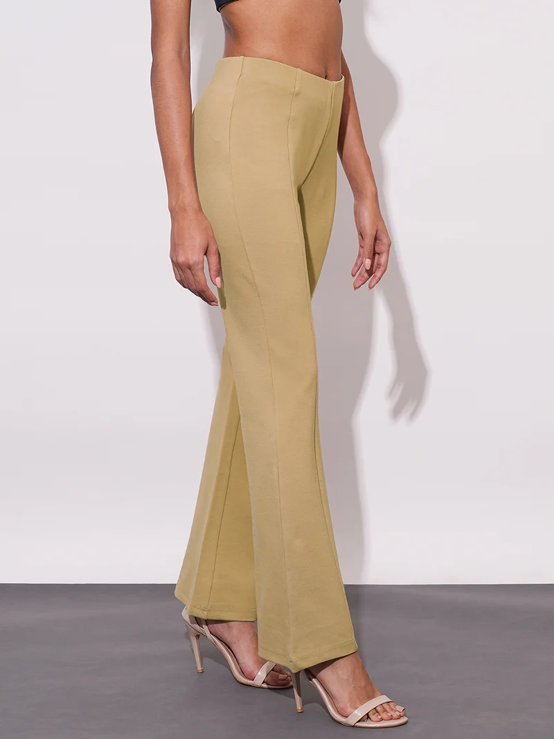 globus Globus Women Stretchable Mid-Rise Workwear Bootcut Treggings