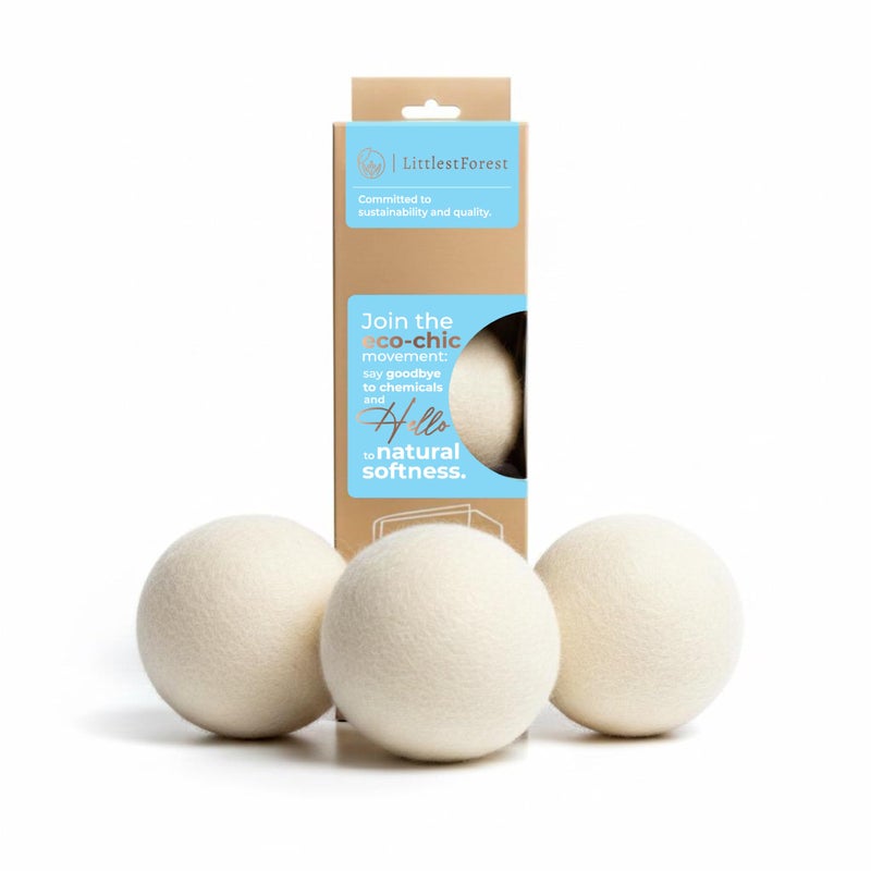 littlestforest XL Wool Dryer Balls â€“ Natural Fabric Softener for Laundry â€“ Reusable, Anti-Static & Reduces Drying Time â€“ 100% New Zealand Wool â€“ Eco-Friendly Dryer Balls for Clothes - Image 1