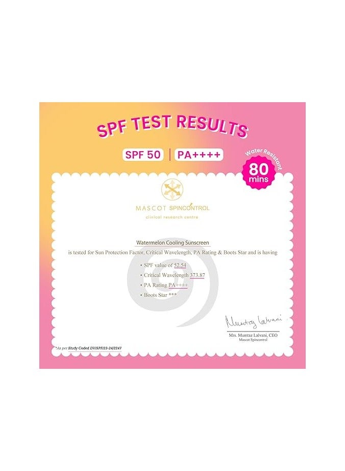 Dot & Key Watermelon Hyaluronic Cooling Sunscreen SPF 50 PA+++| for Oily, Normal & Combination Skin | UV + Blue Light Protection | Lightweight | No White Cast | Boosts Vitamin D Absorption | 80g - Image 5