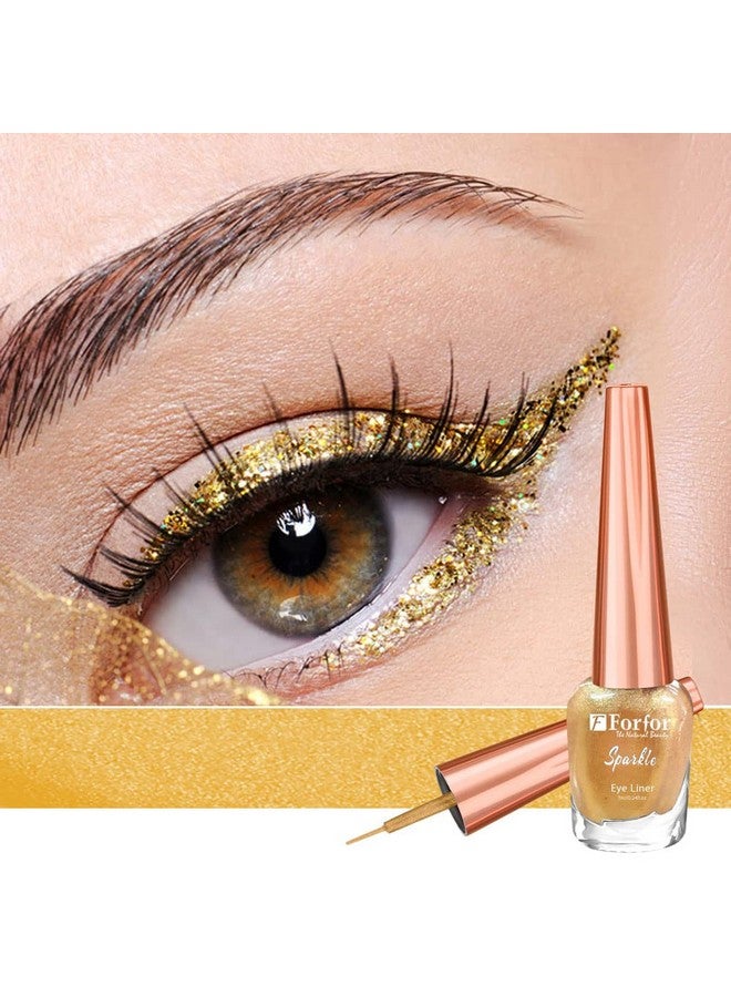 فور فور محدد عيون سائل لامع مثير مقاوم للتلطخ والماء، 7 مل لكل منهما (مجموعة من قطعتين، رمادي، ذهبي) - Image 1