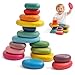 OESSUF ExtraLarge Stacking Rocks for Toddlers 13 16 PCS Wooden Montessori Toys Safe Smooth Jumbo Balancing Stones for OpenEnded Sensory Play STEM Building Blocks for Boys Girls - Image 2