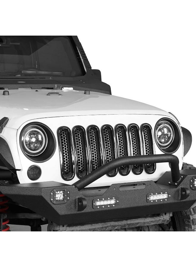 Hooke Road Hooke Road Matte Black Headlight Bezels Headlight Cover Trim for 2007-2018 Jeep Wrangler JK & Wrangler Unlimited  - Image 3