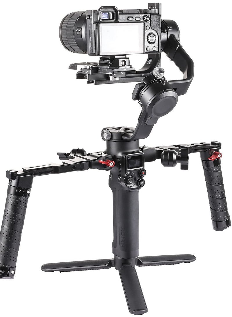 Zikra Foldable Handle Compatible with DJI RSC2 / RS 2 Gimbal Stabilizer, Inverted Holding Grip Video Shooting Accessories for Camera DSLR Cold Shoe Monitor Fill Light Mic Bracket Inverted Handheld - Image 3