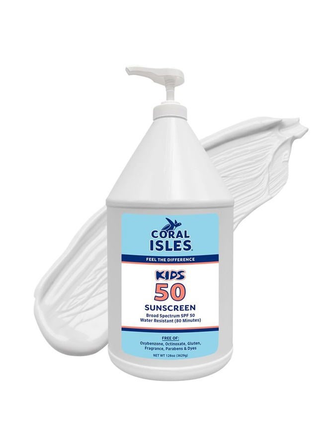 Rocky Mountain Sunscreen Kids, Gallon, SPF 50 - Lotion Bulk - Oxybenzone Free, No Octinoxate, Gluten Free - Broad Spectrum, 80 Minute Very Water Resistant - Image 1