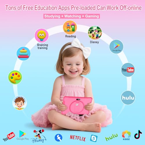 Trayoo Kids Tablet, 10.1 Inches Tablet for Kids with Case Included, 64G Storage, Dual Camera, WiFi, Education Apps Pre-Installed, Parent Control, YouTube (Pink) - Image 2