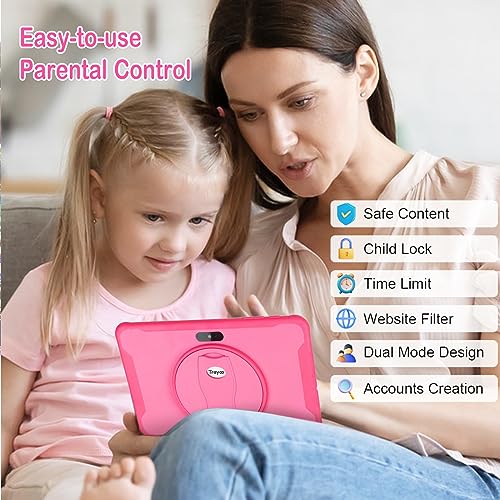 Trayoo Kids Tablet, 10.1 Inches Tablet for Kids with Case Included, 64G Storage, Dual Camera, WiFi, Education Apps Pre-Installed, Parent Control, YouTube (Pink) - Image 3