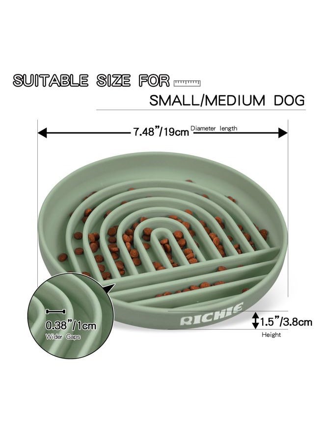 Richie Slow Feeder Dog Bowls Anti Gulping, Durable Non-Toxic Slow Feeding Dog Bowl, Dish Washer Safe Silicone Dog Slow Feeder Bowl for Medium to Large Breeds, Green - Image 2