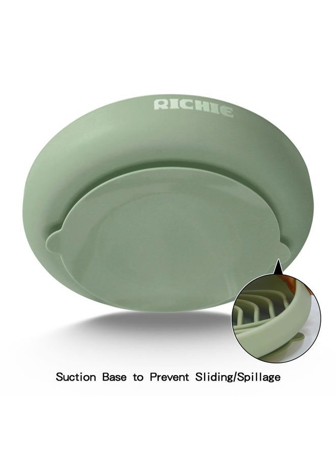 Richie Slow Feeder Dog Bowls Anti Gulping, Durable Non-Toxic Slow Feeding Dog Bowl, Dish Washer Safe Silicone Dog Slow Feeder Bowl for Medium to Large Breeds, Green - Image 3