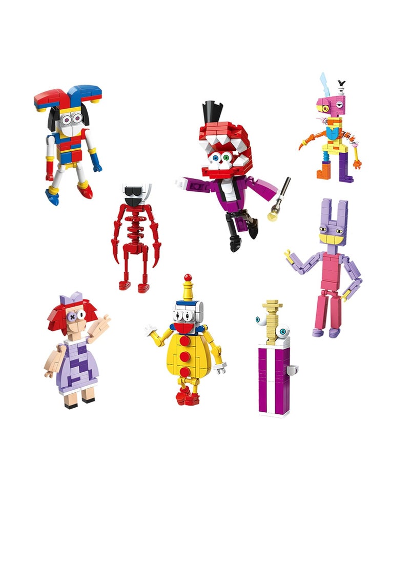 General Digital Circus Building Block Set,8 in 1 Mini King Gangle Zooble Bubble Caine Humor Magic Toy for Children Fans,Compatible with the Amazing Digital Circus (503 Pieces) 