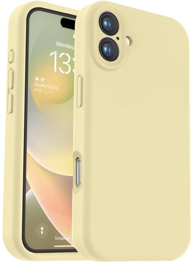 Vooii Compatible with iPhone 16 Case, Liquid Silicone Upgrade [Camera Protection] [Soft Anti-Scratch Microfiber Lining] Shockproof Phone Case for iPhone 16 6.1 inch - Creamy Yellow - Image 1