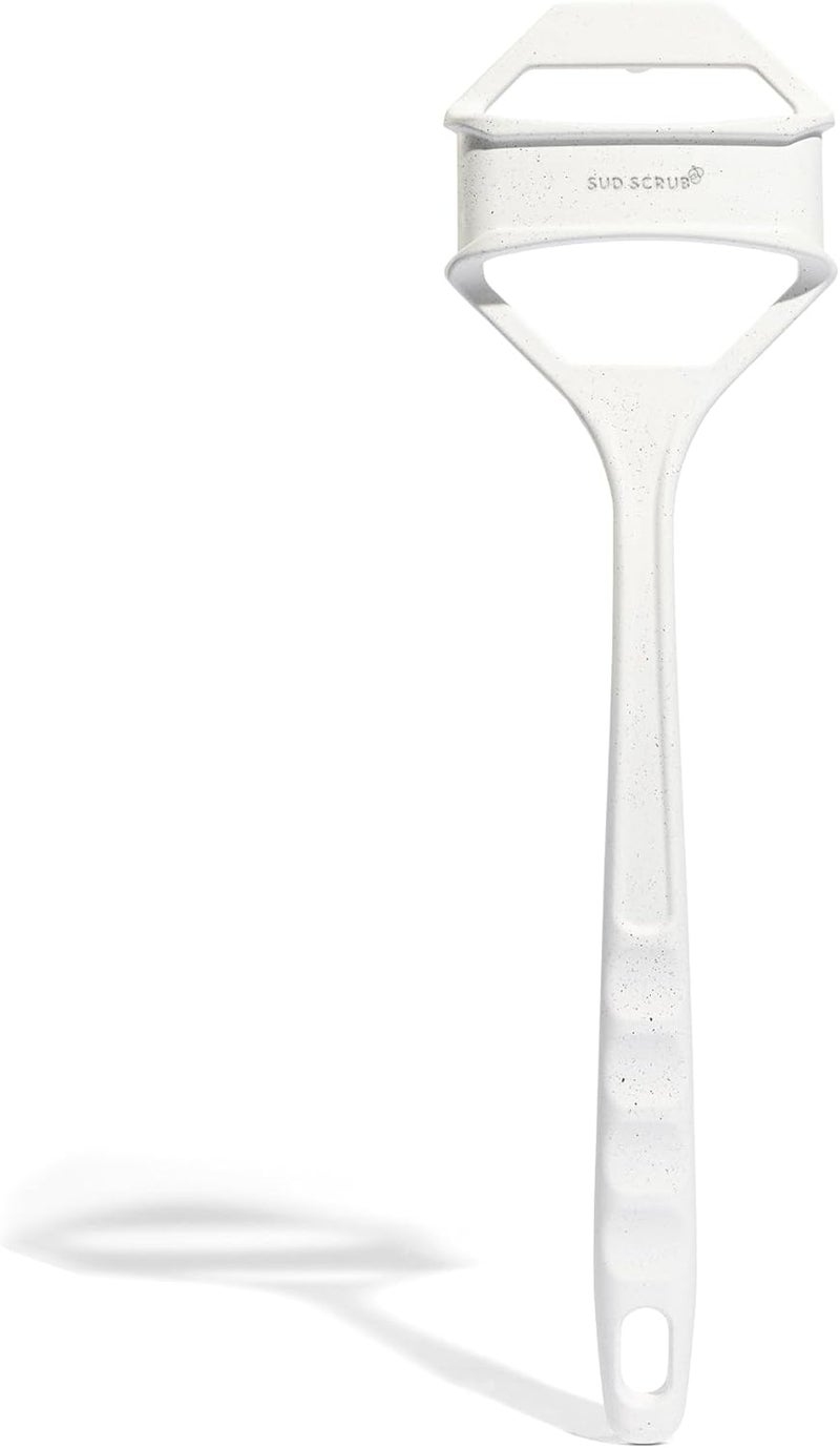 Sud Scrub Extender Handle Back Scrubber Attachment for Silicone Body Scrubber Shower Scrubber for Body Long Handled Scrub Brush for Shower Back Brush for Shower Speckled White