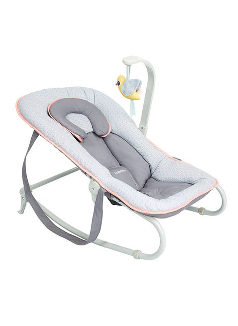 Graphik Baby Bouncer, Rocker Chair, Reclining Backrest, Removable And Adjustable Head Support, Cosy Cushioned Seats For Newborns, Peach, 0+