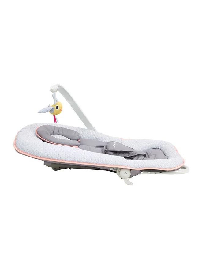 بيبي موف Graphik Baby Bouncer, Rocker Chair, Reclining Backrest, Removable And Adjustable Head Support, Cosy Cushioned Seats For Newborns, Peach, 0+