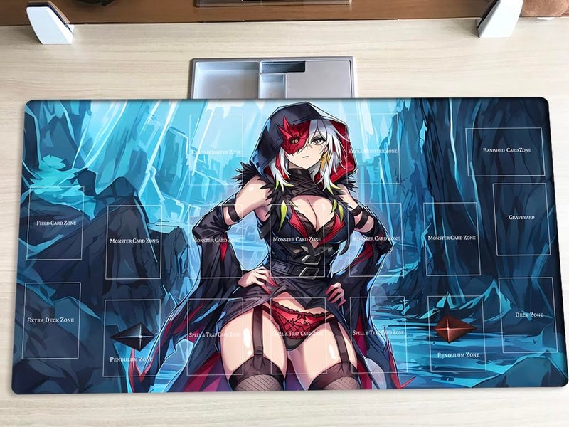 Mlikemat New Mlikemat Playmat Diabellestarr The Dark Witch TCG CCG OCG Trading Card Game Mat with Zones + Free Bag (ZD039-509-A) - Image 2
