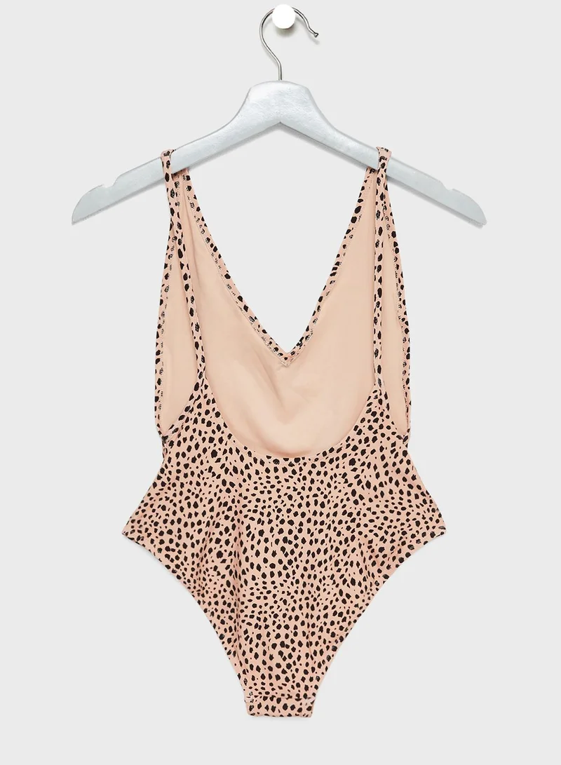 TOPSHOP Animal Print Swimsuit