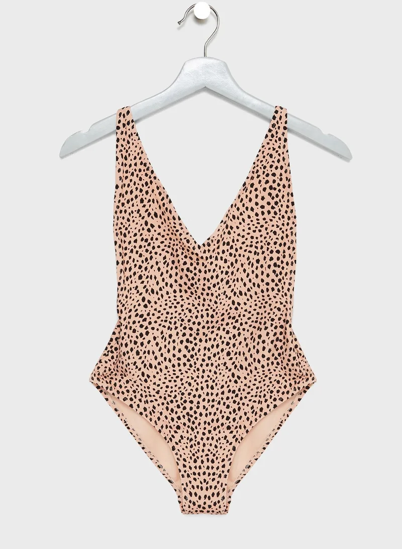 TOPSHOP Animal Print Swimsuit
