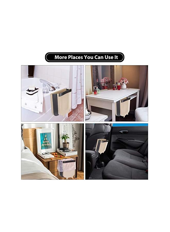 SHOWAY حامل سلة المهملات لباب خزانة المطبخ الحمام غرفة النوم المكتب السيارة محمول للمنزل والهواء الطلق سلة نفايات صغيرة قابلة للطي 23 * 20 * 5 سم متنوعة - Image 4