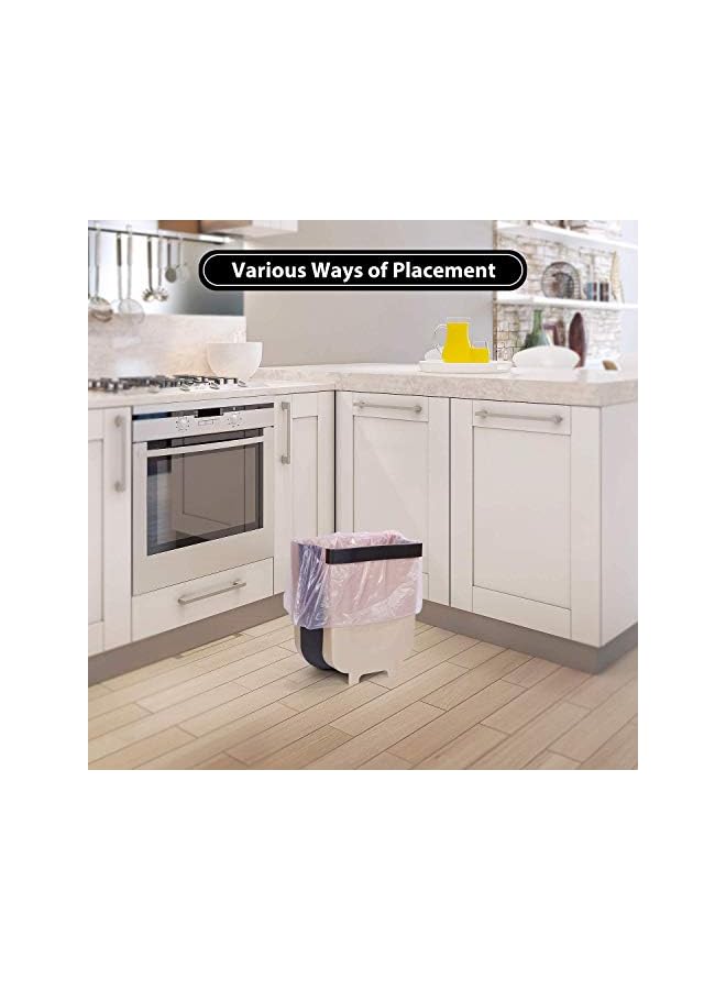 SHOWAY حامل سلة المهملات لباب خزانة المطبخ الحمام غرفة النوم المكتب السيارة محمول للمنزل والهواء الطلق سلة نفايات صغيرة قابلة للطي 23 * 20 * 5 سم متنوعة - Image 3