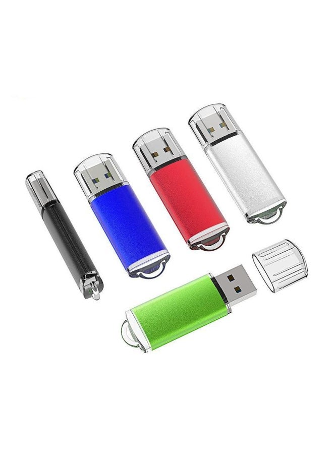 Compact Metal USB Flash Drive with White Cap - 128GB, 64GB, 32GB, 16GB, 8GB, 4GB - Compatible with Car Audio and TV 