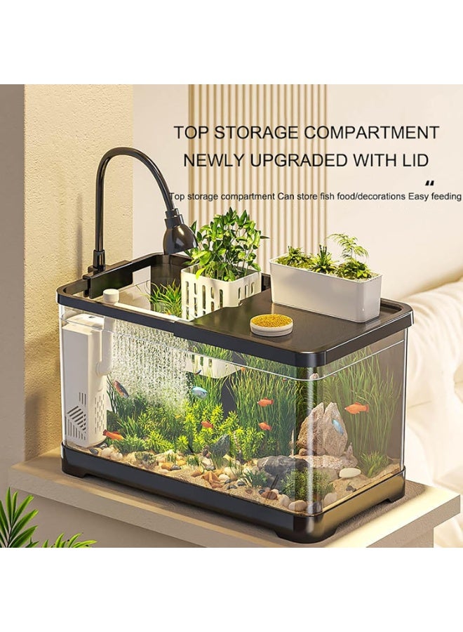 Arabest Fish Tank, Aquarium Kit Fish Tank,with Filter LED Light, Decorate Water Plants and Sand,Beginner-Friendly Betta Aquarium(Medium) - Image 2