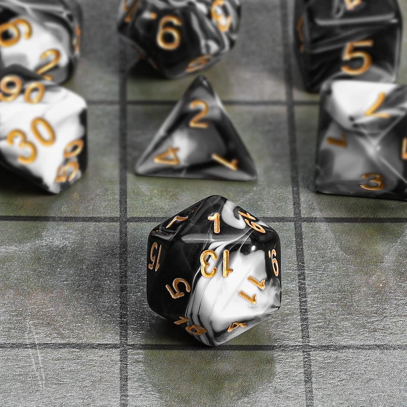 CiaraQ DND Polyhedral Dice Set with a Black Dice Bag for D&D RPG MTG Role Playing Table Games - Image 4