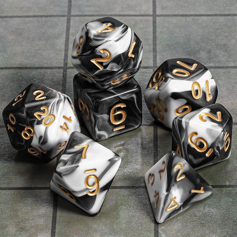 CiaraQ DND Polyhedral Dice Set with a Black Dice Bag for D&D RPG MTG Role Playing Table Games - Image 2