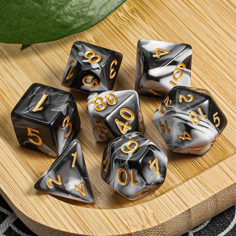 CiaraQ DND Polyhedral Dice Set with a Black Dice Bag for D&D RPG MTG Role Playing Table Games - Image 5