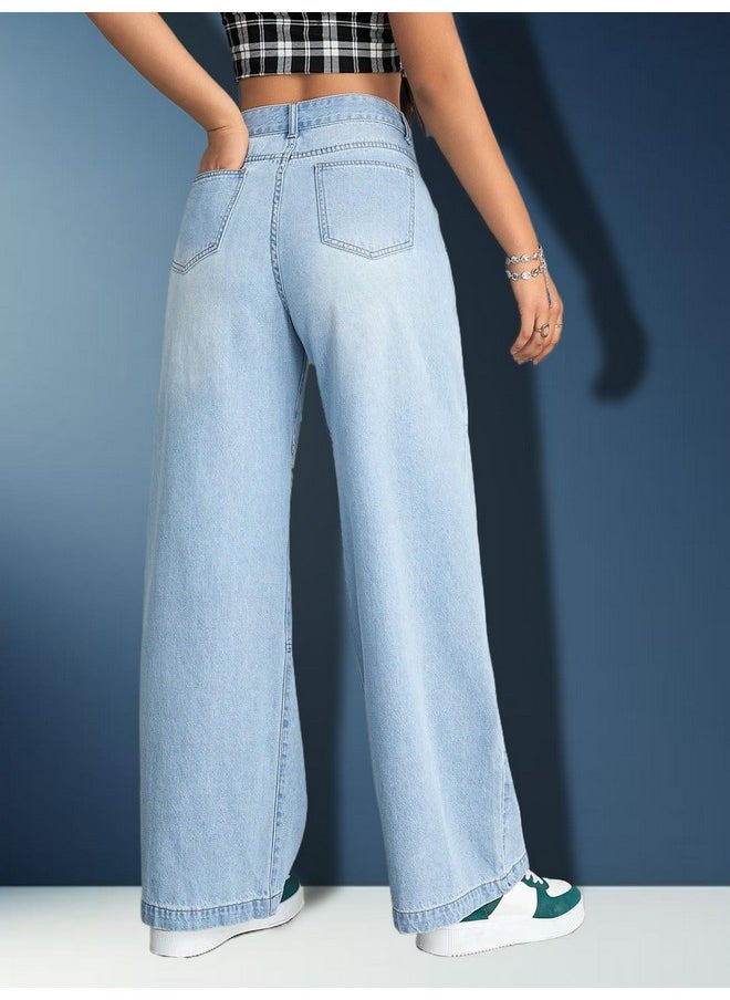 Kotty KOTTY Women's Jean Straight Fit Clean Look Stretchable Jeans(Blue,28)  - Image 4