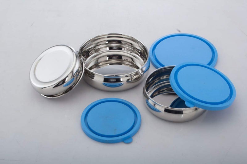 Expresso Bulging Airtight Leak Proof Food Storage Containers Stainless Steel Bowl Set of 3 Pc 250ml450ml700ml - Image 2