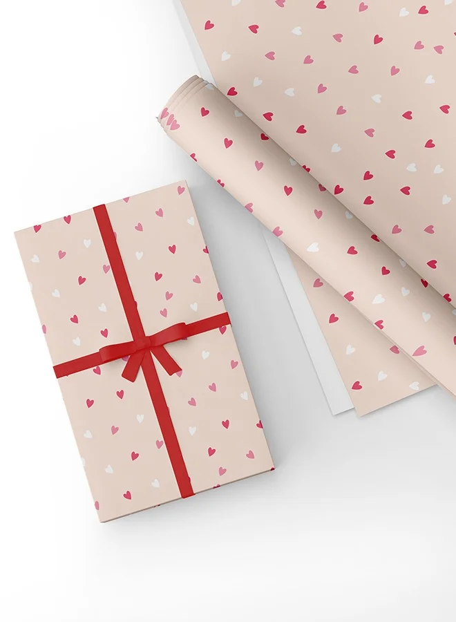 Share the Love Hearts Wrapping Paper – Premium Coated Finish, Durable and Stylish for Memorable Gift Presentations