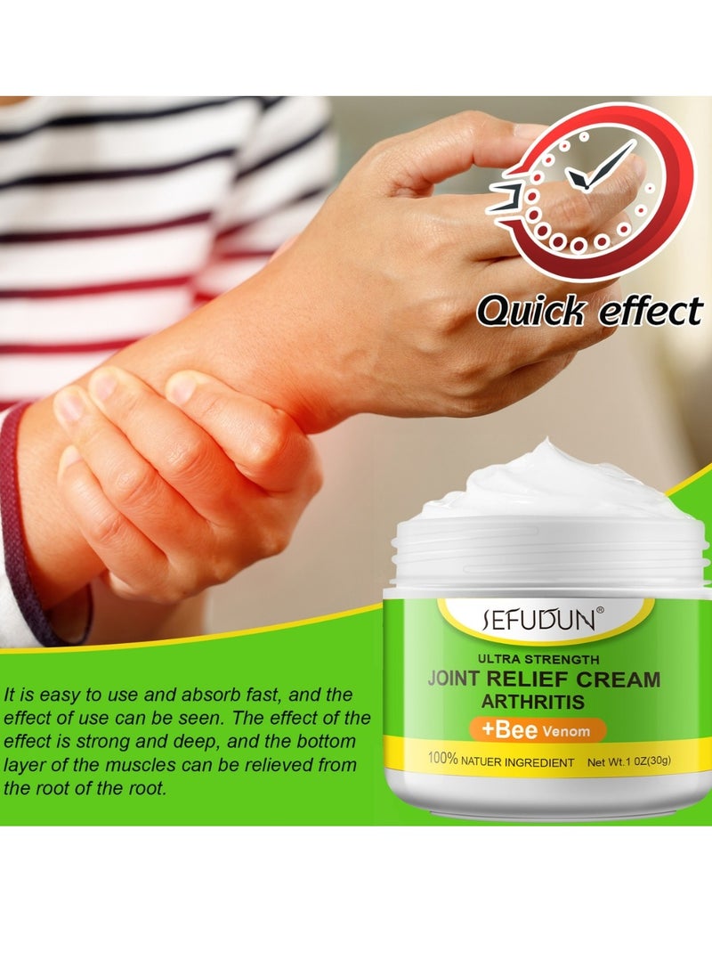 Sefudun - Joint Pain Relief Cream Ultra Strength Arthritis Pain Relief Cream with Bee Venom Joint and Muscle Pain Relief Cream Pain Relief for Joint Pain Muscle Pain Muscle Soreness Joint Therapy Cream 30g - Image 1