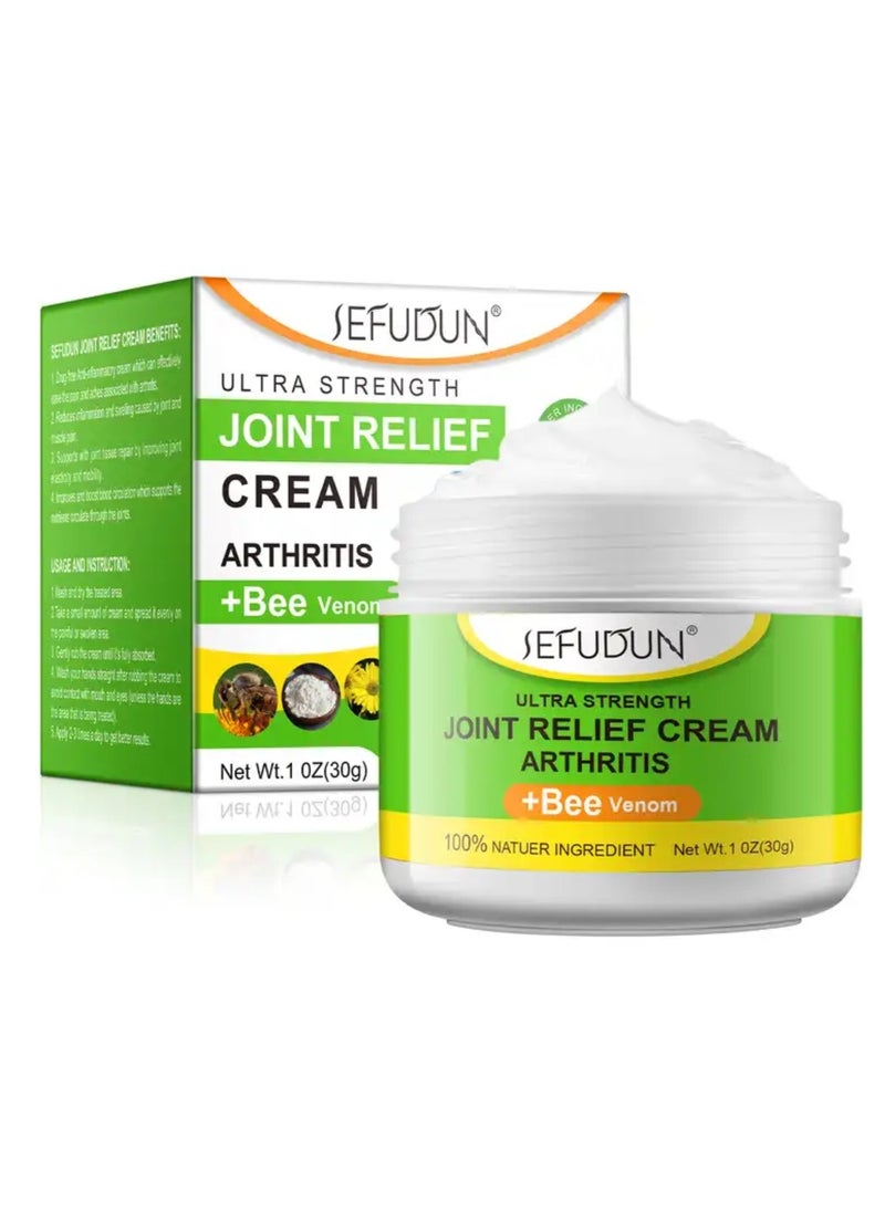 Sefudun - Joint Pain Relief Cream Ultra Strength Arthritis Pain Relief Cream with Bee Venom Joint and Muscle Pain Relief Cream Pain Relief for Joint Pain Muscle Pain Muscle Soreness Joint Therapy Cream 30g - Image 1